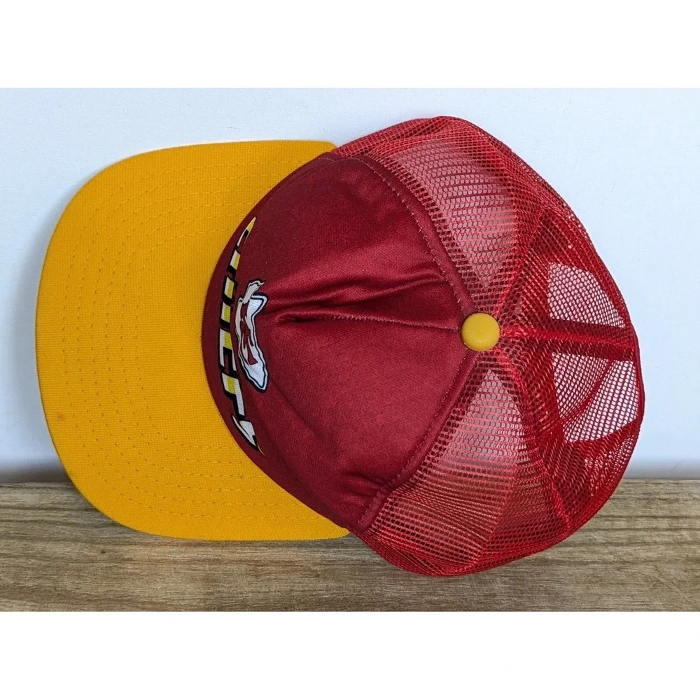 Vintage 1980s Kansas City CHIEFS Snapback Hat Red Logo New Era Trucker NFL Cap